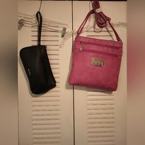 Black NINE WEST Wristlet/Red GIOVANA Crossbody